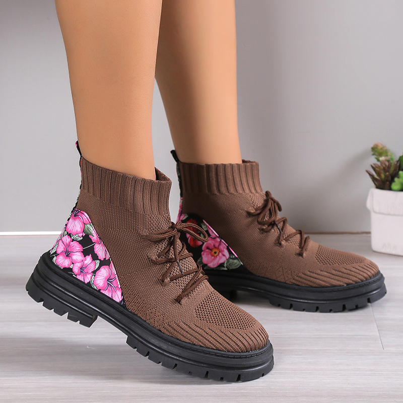 Bottines Chaussettes Auraqo Sorties Florales