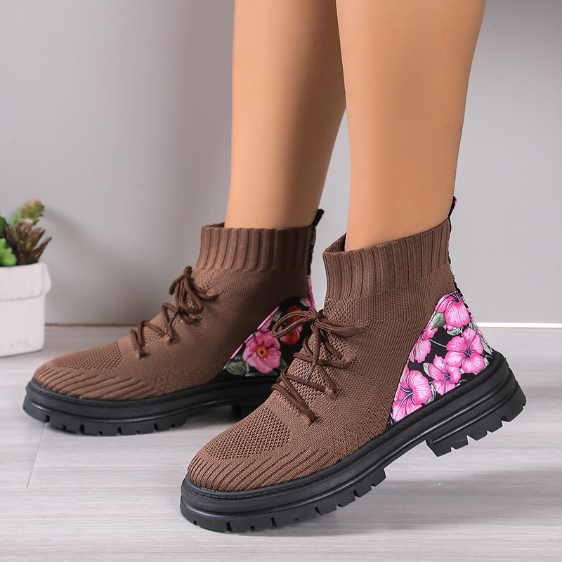 Bottines Chaussettes Auraqo Sorties Florales