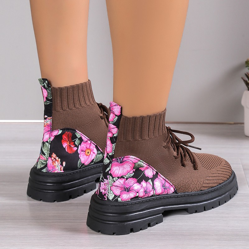 Bottines Chaussettes Auraqo Sorties Florales